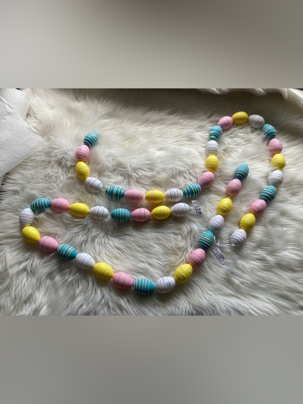 Hobby Lobby Pastel Easter Egg Garland - Pink, Yellow, Blue, White